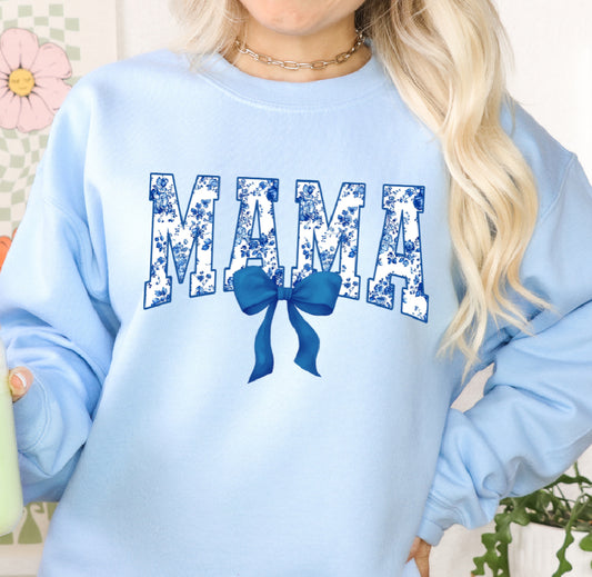 MAMA BLUE BOW FLORAL