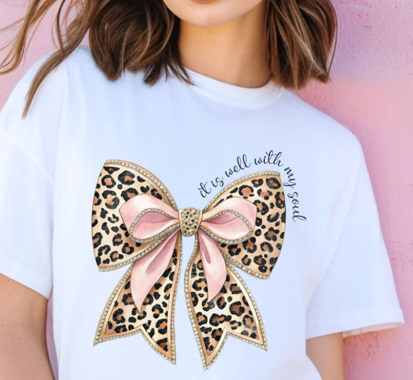 LEOPARD PINK BOW